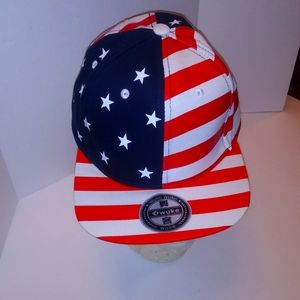 Flat bill snap back American Flag hat